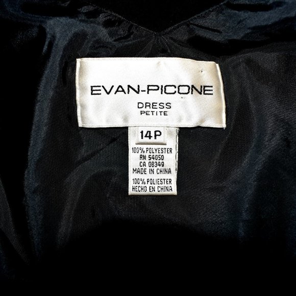 Vintage Evan Picone Black V-neck Sleeveless Evening Dress - Picture 8 of 9